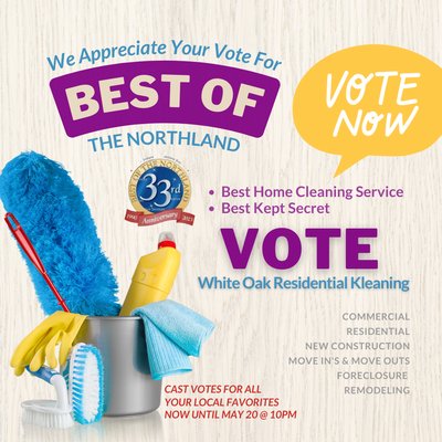 We would appreciate your vote! #bestofthenorthland2023 #housecleaner