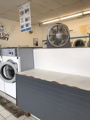 Heavy duty washers with the free dryers behind.