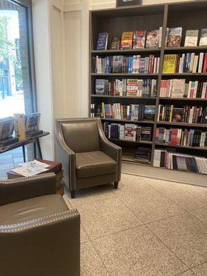 Yay for seats that encourage staying to peruse books!