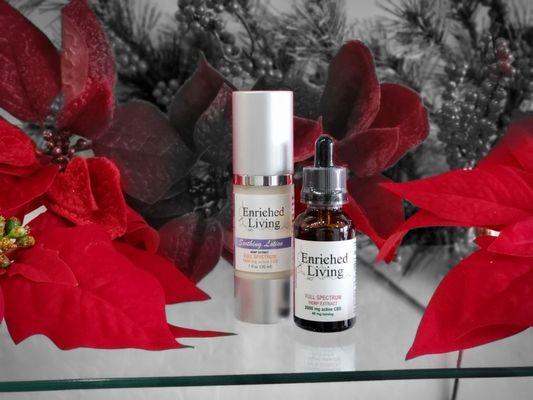 Using the inside & out approach with Enriched Living soothing CBD lotion and High Quality Full Spectrum Tincture!