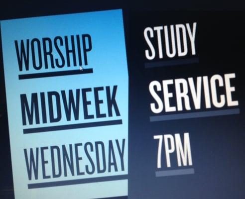 Cant make it to our Sunday morning service? No problem! Come to our Wednesday night service to get your fill of the Holy Spirit!