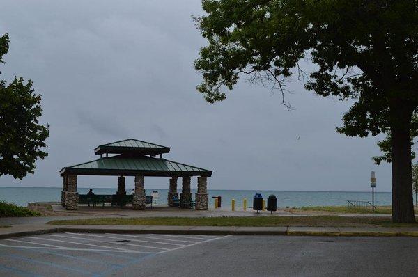 Just one of the covered seating areas.