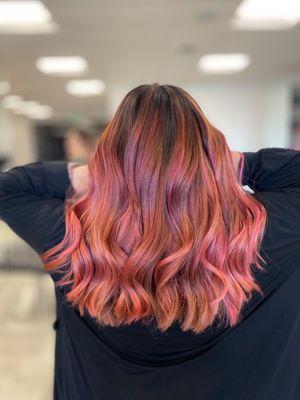 Coral Rose Gold Tones iG: @hairstylesbyrosy