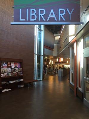 Entrance to a long corridor and the Library