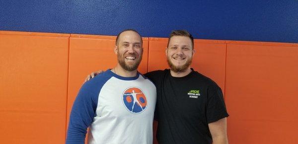 With Mister Christian owner of Jade Martial Arts Academy at the YOUnique Training gym.