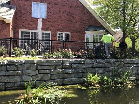 Storm Retaining Wall at Bartels Residence in Northfield, IL.