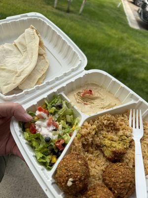 Falafel plate that hummus is really really good