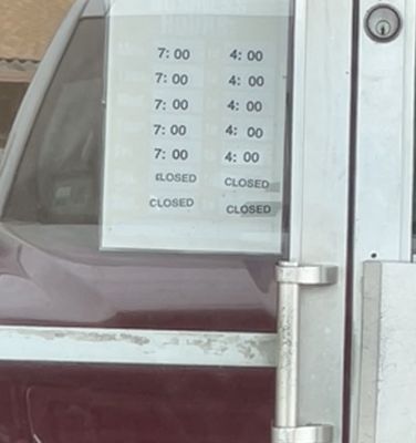 Time it says they close.