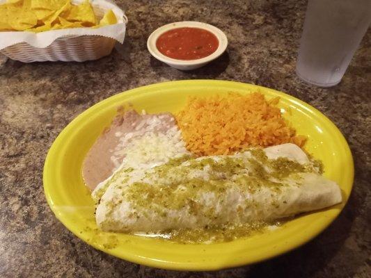 Lunch Chile Verde Burrito