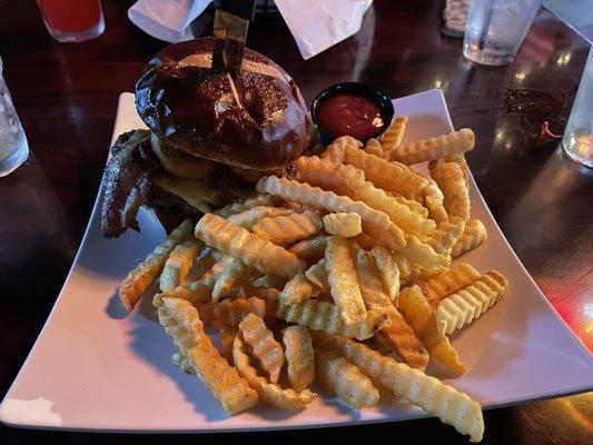 Whiskey BBQ burger