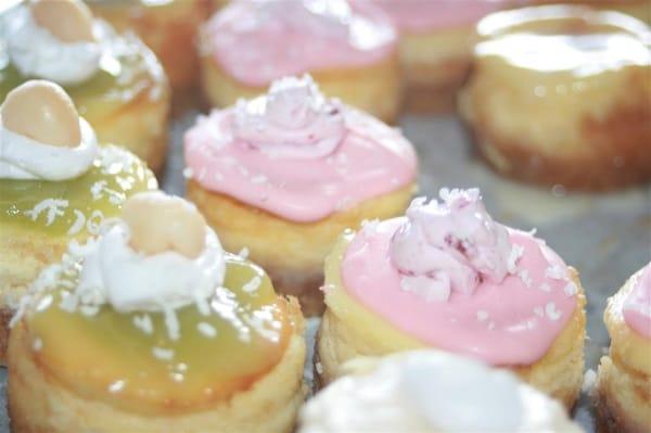 Key Lime and Pink Raspberry Mini Cheesecakes