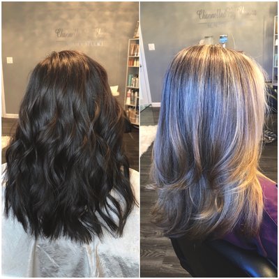 3 lightening sessions. Client's hair is still healthy and strong. From level 1-2 to level 7-8.