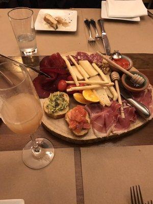 Bellini and antipasto Della casa