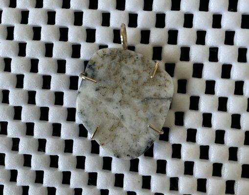 Natural Gold in Quartz Pendant in 14k Gold