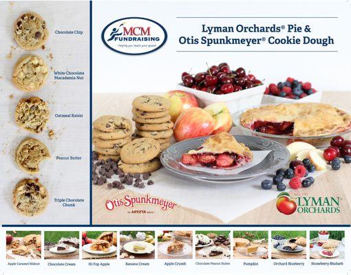 Take advantage of our most popular holiday fundraiser and sell Lyman Orchards handmade pies alongside Otis Spunkmeyer cookie dough!