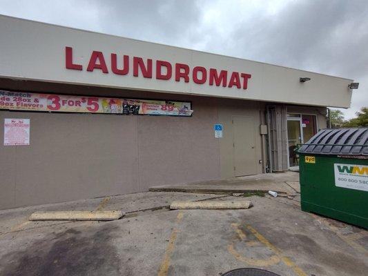 Laundromat is attached to the side. If you ask for a key to the bathroom they send you to this one