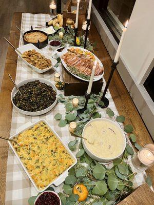 You can have a spread like this for the holidays. Courtesy of Rocky Top Catering/ Table & Twine RDU