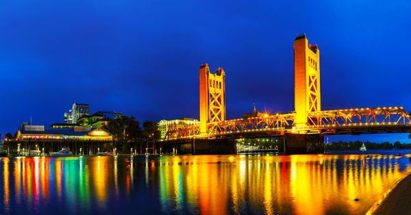 Sacramento Downtown Bridge at night