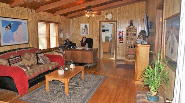 Shawndra and our warm reception room.