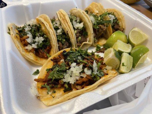 Pastor, Asada and Carnitas Tacos