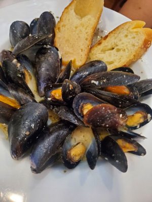 Mussels in white garlic sauce - also awesome to dip the bread in.