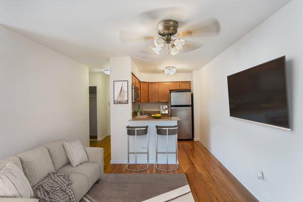 Oakdale Terrace Living Room and Kitchen