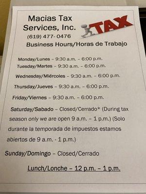 Business Hours