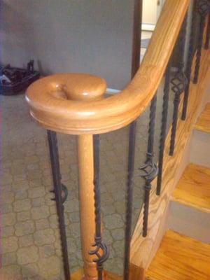 Wood stairs and railings