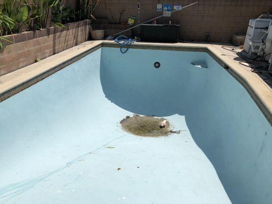 Before picture of pinto pool