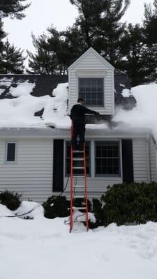 Ice dam removal in Fairfield, CT.