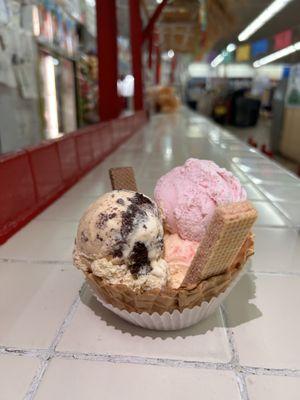 Waffle bowl ice cream