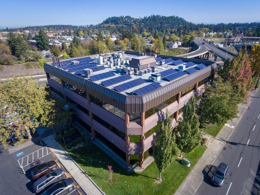 Commercial: completed project on the roof of the NACM building in Portland, OR.