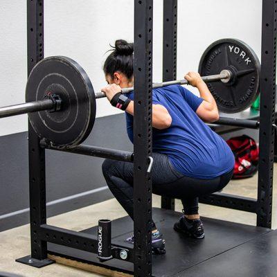 A properly performed back squat.