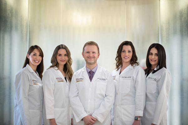 The wonderful team of providers at West County Plastic Surgeons of Washington University