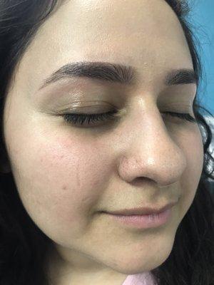 After on a first timer who's brows were butchered by threading.