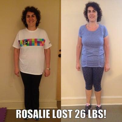 Rosalie not only lost over 26lbs but also became much stronger, feels more energy and has become a stronger runner. Great job!