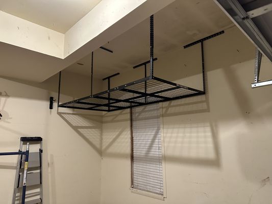 Storage racks in the ceiling