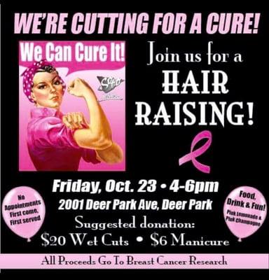 Our breast cancer fund raiser . Over $2200 raised ! Thank you.