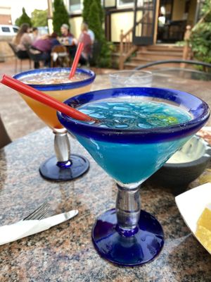 Blue raspberry and peach margarita