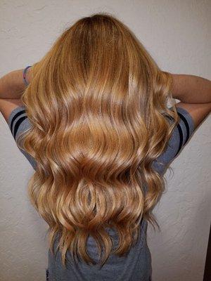 Warm honey balayage.