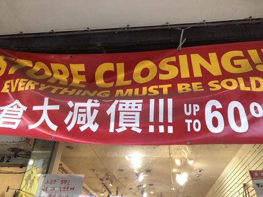 Permanently closing on Nov 1st