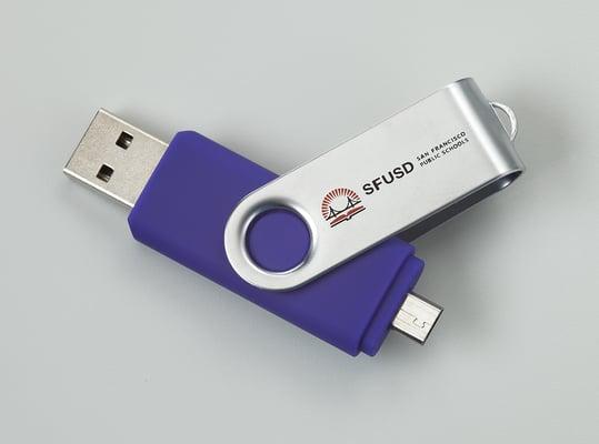 Dual OTG Swivel Custom Printed and Data Loaded for Promotion