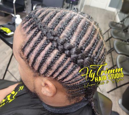 Freestyle Cornrows at Fly Trimm Hair Studio (Queens, NY)