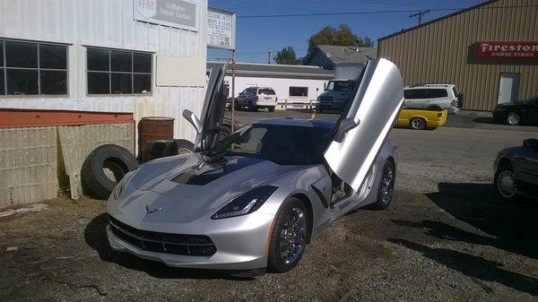 2014 Vette with 3500 miles on it .....that we installed Lambo doors on