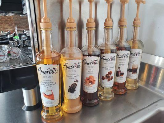 Specialty syrups, we also have sugar free: flavors