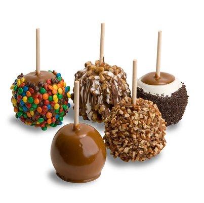 Caramel  apples with so many different toppings!