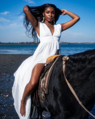 Hair blowing in the wind