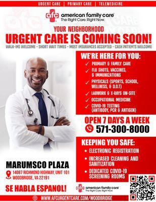 Flyer Design, layout and printing for AFC Urgent Care