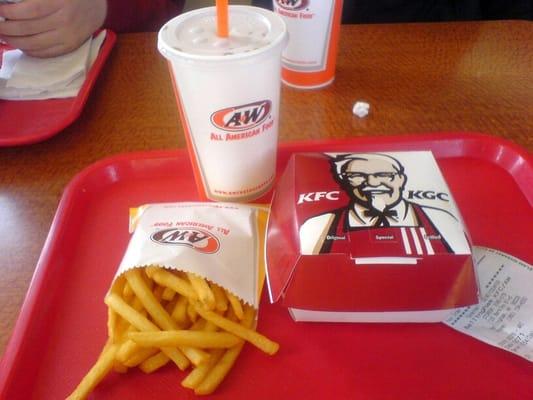 KFC & A&W collaboration makes for strange colour coordination