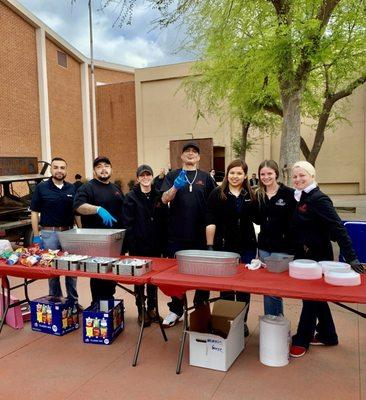 J&R Meat Team serving BBQ'd Cheeseburgers at the Soldiers Cross Dedication!  3/13/2024